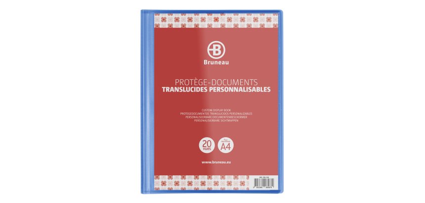 Protège-documents Bruneau polypropylène translucide personnalisable A4 10 pochettes - 20 vues