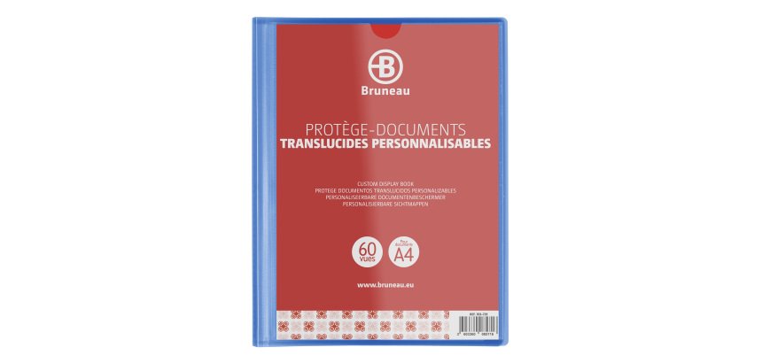 Protège-documents Bruneau polypropylène translucide personnalisable A4 30 pochettes - 60 vues