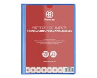 Protège-documents Bruneau polypropylène translucide personnalisable A4 60 pochettes - 120 vues - bleu