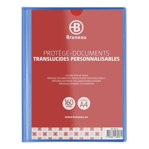 Protège-documents Bruneau polypropylène translucide personnalisable A4 80 pochettes - 160 vues