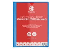 Protège-documents Bruneau polypropylène translucide personnalisable A4 100 pochettes - 200 vues  - bleu