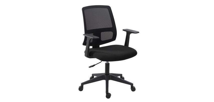 Black fabric and mesh Douglas office chair - low armrests - High/Low mechanism - black base