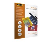 Paquete de 25 fundas de plastificación con reverso adhesivo A3, 2 x 80 µ, Fellowes Glossy
