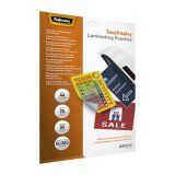 Box with 25 laminating pouches with self-adhesive back A4 2 x 80 µ glossy Fellowes