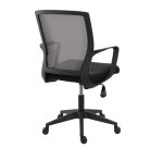 Chaise de bureau CERE tissu et maille - dossier bas accoudoirs - mécanisme basculant centré - pieds noir