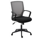 Chaise de bureau CERE tissu et maille - dossier bas accoudoirs - mécanisme basculant centré - pieds noir