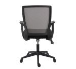 Chaise de bureau CERE tissu et maille - dossier bas accoudoirs - mécanisme basculant centré - pieds noir