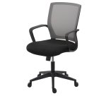 Chaise de bureau CERE tissu et maille - dossier bas accoudoirs - mécanisme basculant centré - pieds noir