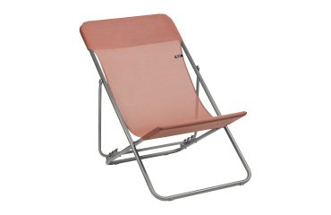 Transat Maxi Texplast Lafuma - tissu - structure acier corail