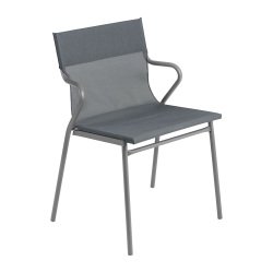Fauteuil Horizon Lafuma - toile batyline - pied acier gris