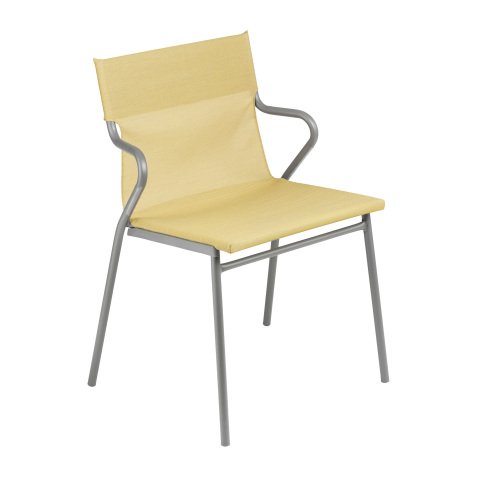 Fauteuil Horizon Lafuma - toile batyline - pied acier gris