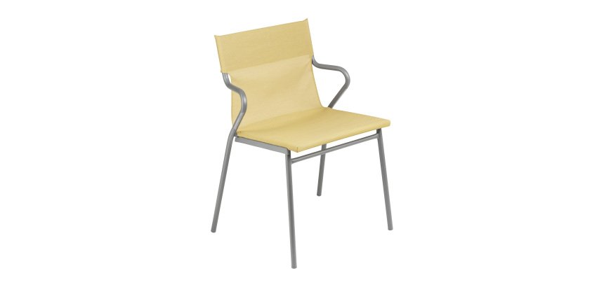 Fauteuil Horizon Lafuma - toile batyline - pied acier gris