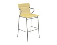 Fauteuil haut Horizon Lafuma - toile batyline jaune safran - pied acier gris