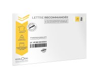 Lettre recommandée mobile blanche - Patte autocollante avec bande protectrice - Paquet de 5