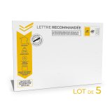 Lettre recommandée mobile 50 g 162 x 229 (C5) sans fenêtre - Paquet de 5
