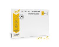 Lettre recommandée mobile 50 g 162 x 229 (C5) sans fenêtre - Paquet de 5