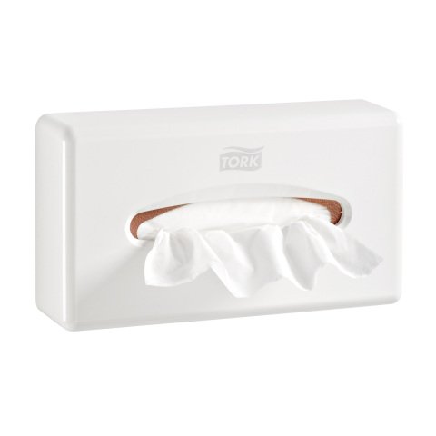Distribuidor de pañuelos Tork de plástico blanco