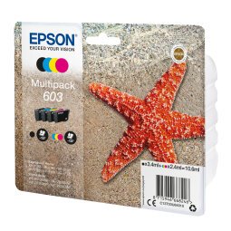 Epson 603 Pack de 4 cartouches 1 noir et 3 couleurs pour imprimante jet d'encre