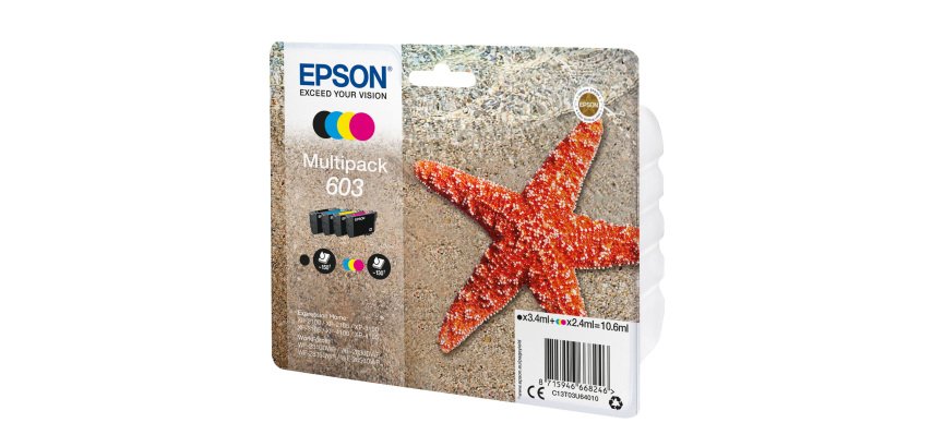 Epson 603 Pack de 4 cartouches 1 noir et 3 couleurs pour imprimante jet d'encre