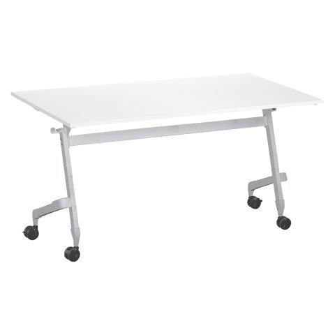 Mesa abatible Practica Plus Bruneau An 140 x Fon 70 cm blanca patas aluminio