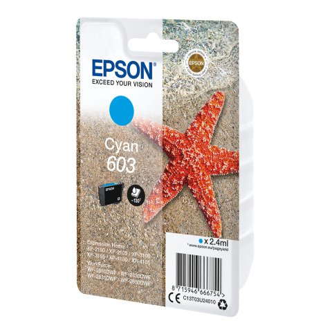 Epson 603 (C13T03U24010) cartucho original cian capacidad estándar (130 páginas)