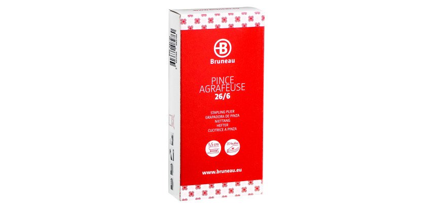 Heftzange Bruneau - Heftklammern 26/6 - Kapazität von 20 Blatt