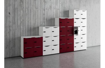 Set of 2 melamine locker doors - code lock