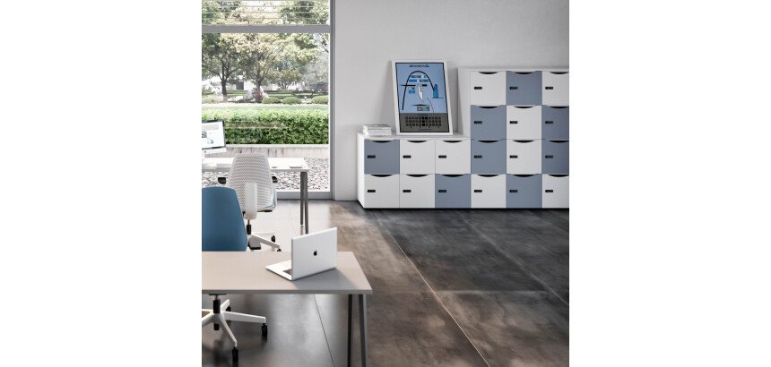 Lot de 3 portes Lockers laquées couleur -  Serrure à code
