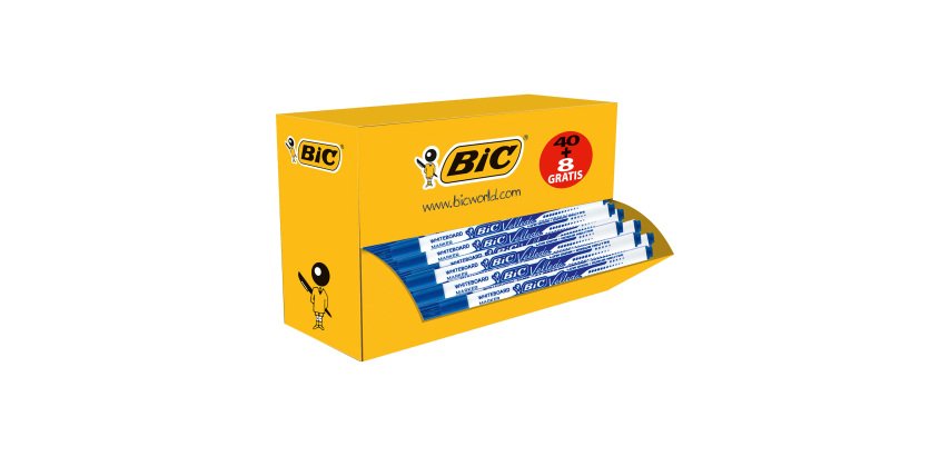 Pack de 40 marqueurs effaçables Bic Velleda 1721 pointe ogive 2,8 mm + 8 offerts