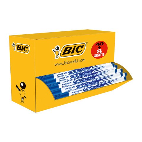 Pack de 40 Rotuladores borrables Bic Velleda 1721 punta biselada 2,8 mm + 8 gratis