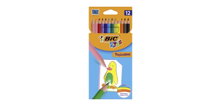 Crayon de couleur Tropicolors Bic Kids - Etui de 12