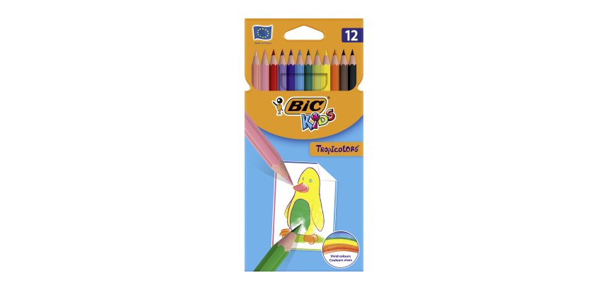 Crayon de couleur Tropicolors Bic Kids - Etui de 12