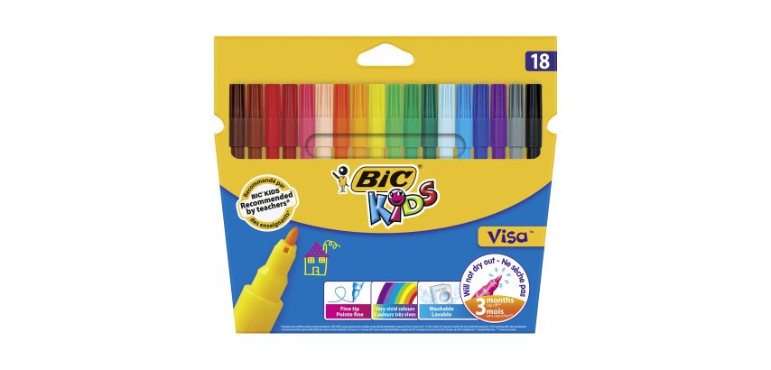 Felt-tip pen Bic Kids Visa - sleeve of 18