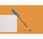 Stylo bille Bic Cristal Original à capuchon pointe 1 mm écriture moyenne - Pochette de 10