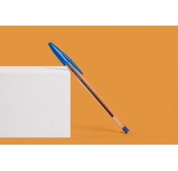 Stylo bille Bic Cristal Original à capuchon pointe 1 mm écriture moyenne - Pochette de 10