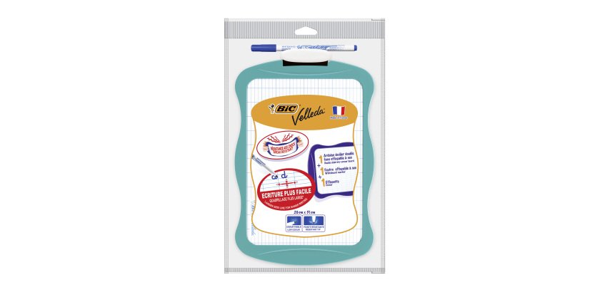 Ardoise ergonomique Bic Velleda effaçable à sec 21 x 31 cm
