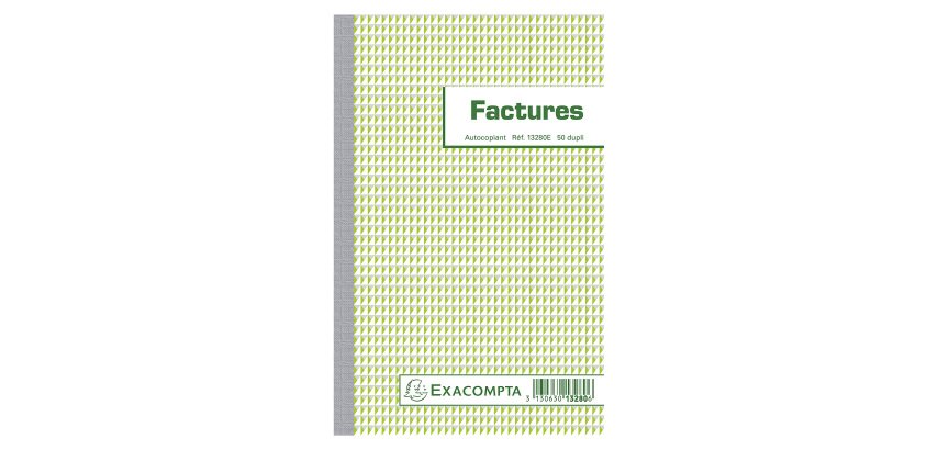 Manifold invoices Exacompta carbonless paper 21 x 13,5 cm 50 pages with double exemplaries