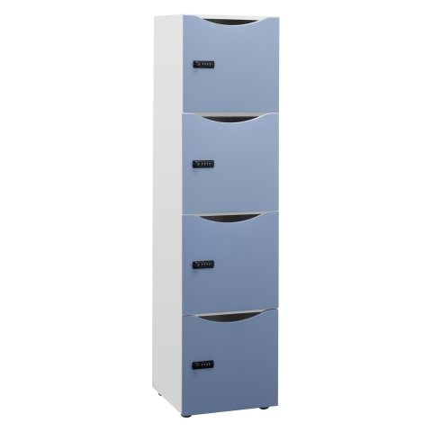 Casillero Lockers blanco 4 casillas Alt 169 cm azul arcilla