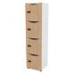 Casier de bureau Lockers 4 cases corps blanc H 169 cm - portes mélaminées - serrure à code