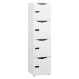 Casier de bureau Lockers 4 cases corps blanc H 169 cm - serrure à code