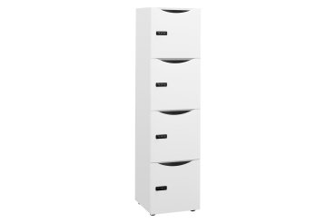 Casier de bureau Lockers 4 cases corps blanc H 169 cm - portes mélaminées - serrure à code