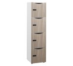 Casier de bureau Locker 4 cases coprs blanc H 169,5 cm