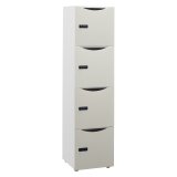 Casier de bureau Locker 4 cases coprs blanc H 169 cm perle