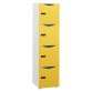 Casier de bureau Locker 4 cases coprs blanc H 169 cm jaune