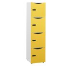 Casier de bureau Locker 4 cases coprs blanc H 169 cm jaune