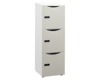 Desk locker Lockers 3 compartments - White body - H 131 cm - lacquered doors - Code lock