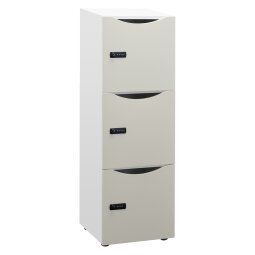 Locker kantoor 3 vakken - Witte behuizing - H 131 cm - Met deuren - Codeslot