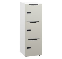 Casier de bureau Locker 3 cases coprs blanc H 131 cm perle