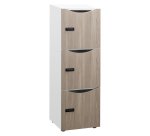 Casier de bureau Locker 3 cases coprs blanc H 127,7 cm