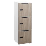 Casier de bureau Locker 3 cases coprs blanc H 131 cm